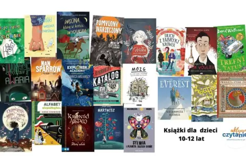 Książki top 10 dla dzieci 10-12 lat: "Moje życie jako rysownik", "Nan Sparrow", "Detektyw Erik Vogler", "Trefny tatuś" i inne.